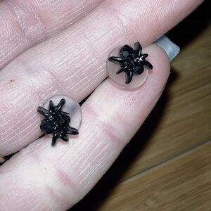 Claire's Black spider Stud Earrings
